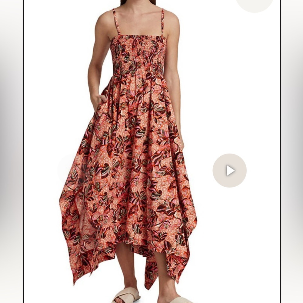 A.L.C. Adriana cut out smoked asymmetrical maxi dress , size 14, new
